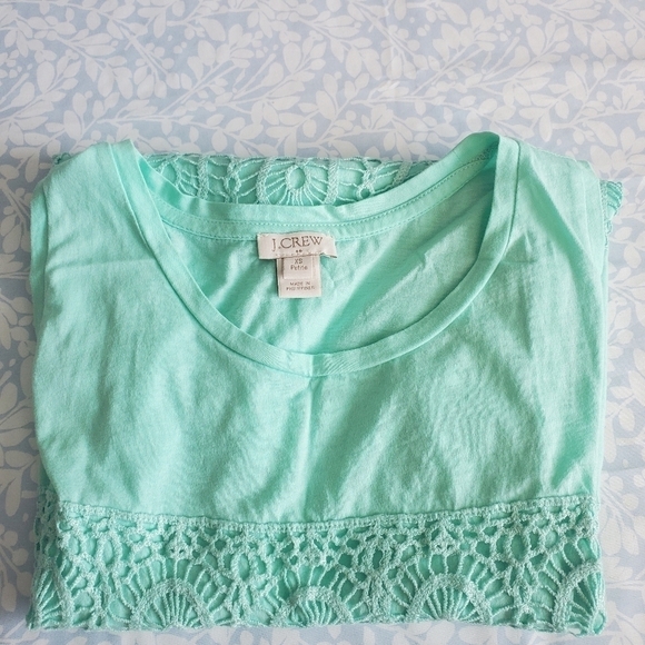 Bundle Only: J. CREW MINT GREEN LACE PANEL 100% COTTON TANK‎ TOP SIZE XS P - Picture 12 of 12